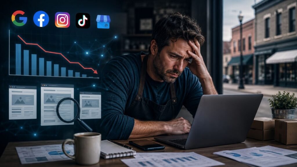 Stressed small business owner in crisis