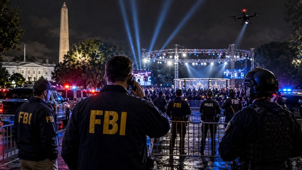FBI operation in DC at night